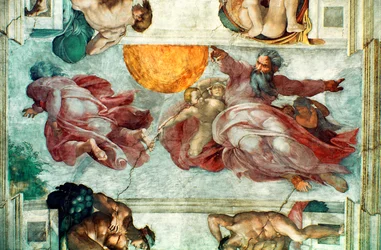 Sistine Chapel Ceiling: Creation of the Sun and Moon